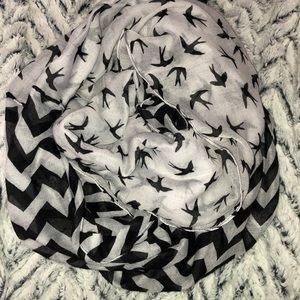 Infinity Scarf Chevron Bird Pattern